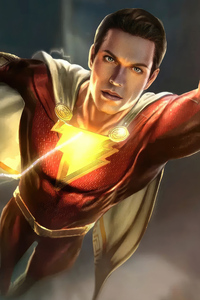 Zachary Levi Concept Art As Shazam From The Fury Of Gods (540x960) Resolution Wallpaper