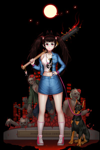 Zombie Fighter Girl 4k